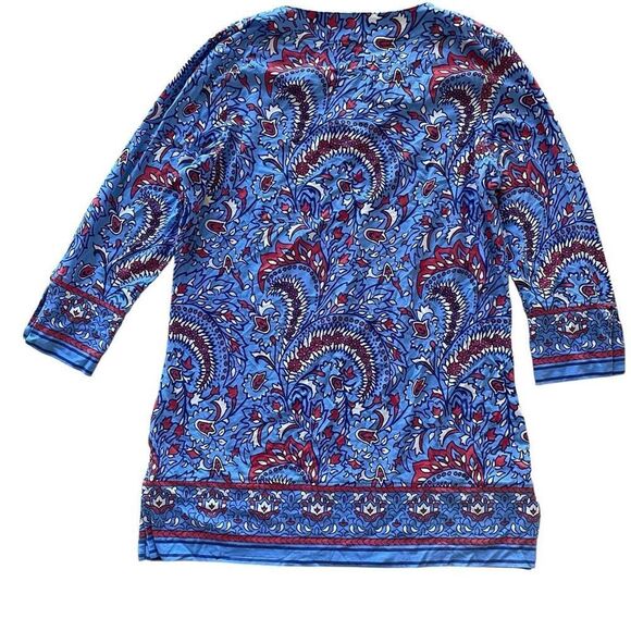 Coolibar Blue Red Paisley Tunic Top UPF 50+ Sun UV Protection Women’s Sz Small - Picture 4 of 4